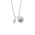 thumbnail image 2 of Delight Jewelry Silvertone Small Gymnast Balance Beam Silvertone Script Initial Disc - W - Charm Necklace, 20"+3", 2 of 4