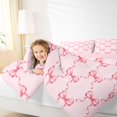 thumbnail image 3 of Manfei Pink Princess Bow Twin Comforter Sets for Girls, Cartoon Bowknot Style Bedding Set, Pink Reversible, 2pcs, 3 of 6