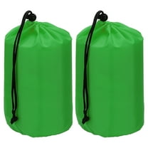 Uxcell Stuff Sack, 9 x 17 Inch Waterproof Outdoor Storage Sack Portable Drawstring Dust Flap Bag Lightweight Sleeping Bag Green 2 Pcs