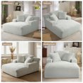 thumbnail image 5 of Aukfa 66" Oversized Chaise Lounge Indoor Chair Boneless Couch for Living Room Bedroom, 3Pillows, Light Gray, 5 of 9
