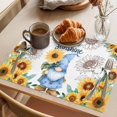 thumbnail image 3 of Blue Dwarfs Placemats Set of 12, You Are My Sunshine Sunflower Spring Plant Non-Slip Place Mats Washable Table Mats for Kitchen Dining Table Decorations Indoor/Outdoor, 3 of 9