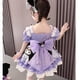 thumbnail image 2 of Lindos vestidos de princesa de dibujos animados Kuromi Sanrio Kawaii vestidos para niños verano Anime Lolita fiesta al aire libre regalos de cumpleaños para niños, 2 of 5