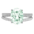 thumbnail image 7 of Solitaire with Accents Engagement Ring for Women - 2.32ct Simulated Green Diamond in 14K White Gold Promise Ring, 7 of 7