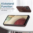 thumbnail image 3 of Fit for Samsung Galaxy A12 5G Case Card Pocket 360° Rotatable Ring Holder Kickstand, Shockproof Drop Resistant PU Leather Soft TPU Back Protective Phone Case For Samsung Galaxy A12 5G, Coffee, 3 of 8