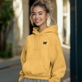 thumbnail image 3 of Dalix Butterfly Embroidery Washed Hoodie Sweatshirt Hoodie Fleece Relaxed Fit Lounge Womens in Mustard 3XL XXX-Large, 3 of 5