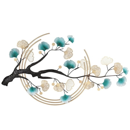 Modern Luxury Metal Wall Nature Art Decor 3D Ginkgo Tree Leaf Metal Wall Art Decoration