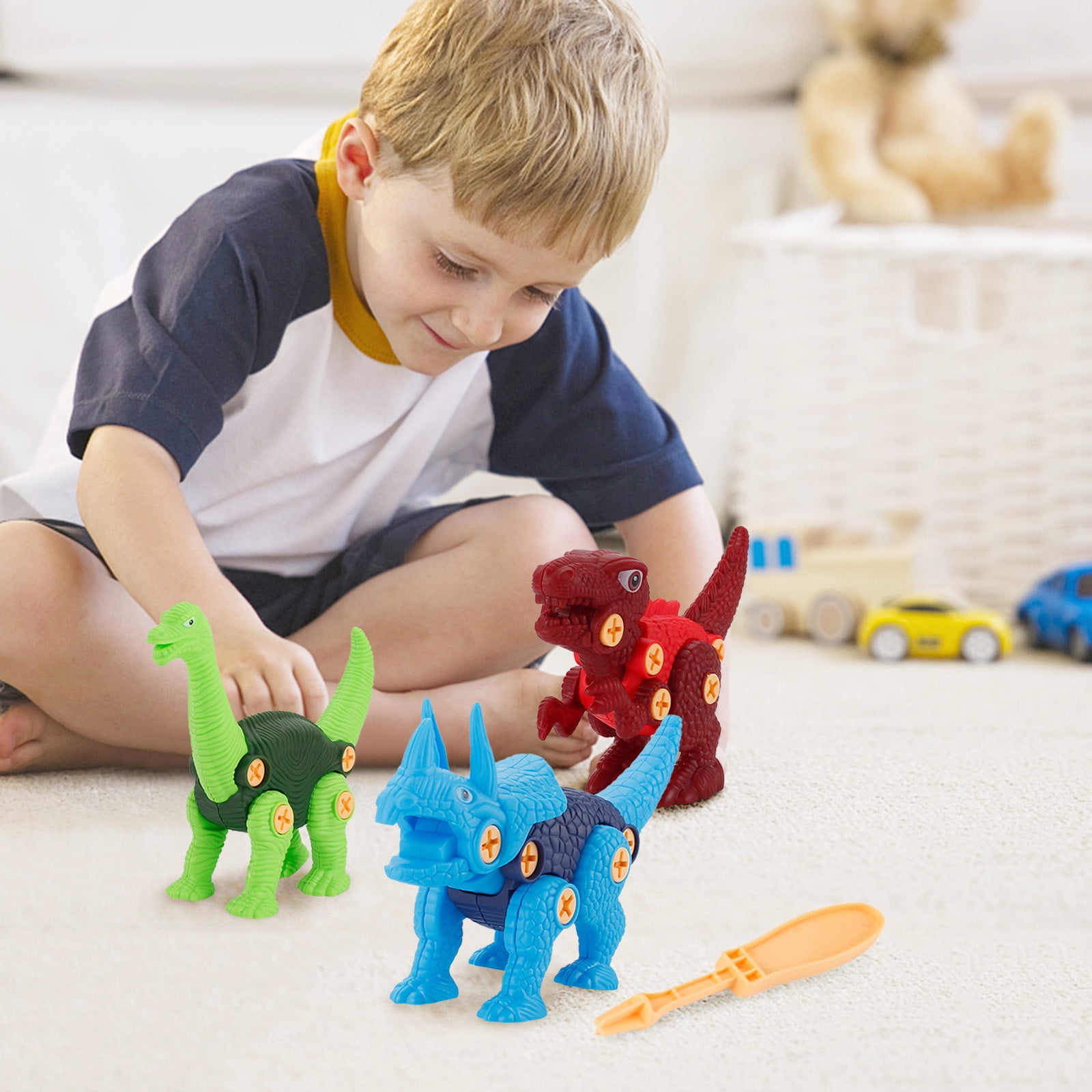 Kid Connection Take Apart Dinos Set 164 Piece Interactive Colorful Playset for Building 5 Unique Dinosaurs with Convenient Storage Bucket Ages 3 Walmart
