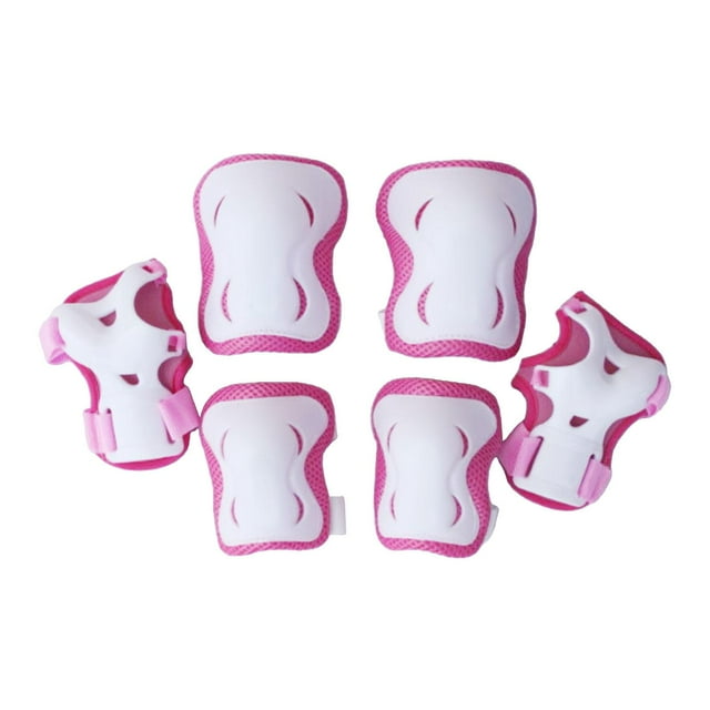 Equipo de protección de seguridad para patinetas infantiles, almohadillas ajustables para codos y muñecas Rosa