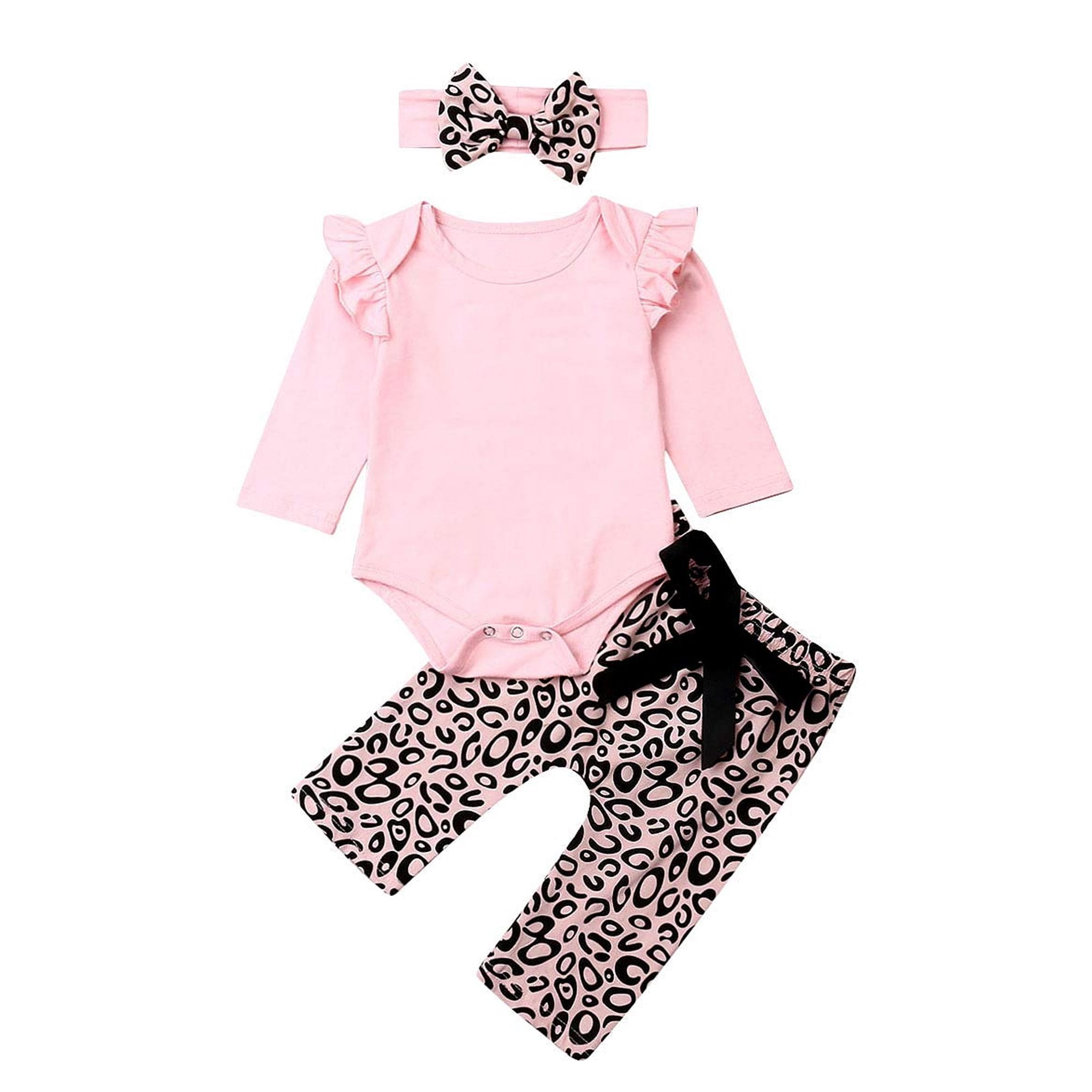 Newborn Toddler Baby Girl Clothes Ruffle Long Sleeve Letter Print Top Floral Halen Pants Headband Hoodie Top Outfits 