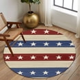 thumbnail image 3 of 4th of July Round Rugs 5ft, Blue Red Star Striped Independence Day Non Slip Washable Rug Runner, Low Pile Indoor Floor Carpet Mat Bathroom Rugs for Living Room, Bedroom, Kids Room, 3 of 9
