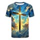 thumbnail image 5 of Tops para hombre, blusas y camisas de manga corta con cuello redondo para hombre, jersey informal con cuello redondo estampado para hombre, pantalones cortos deportivos para fitness, blusa de poliéste, 5 of 5