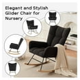 thumbnail image 5 of Modern Nursery Rocking Chair, Upholstered Glider Chair with High Backrest, Rocker Accent Armchair with Solid Wood Legs for Nursery Bedroom Living Room (Grey Teddy), 5 of 7