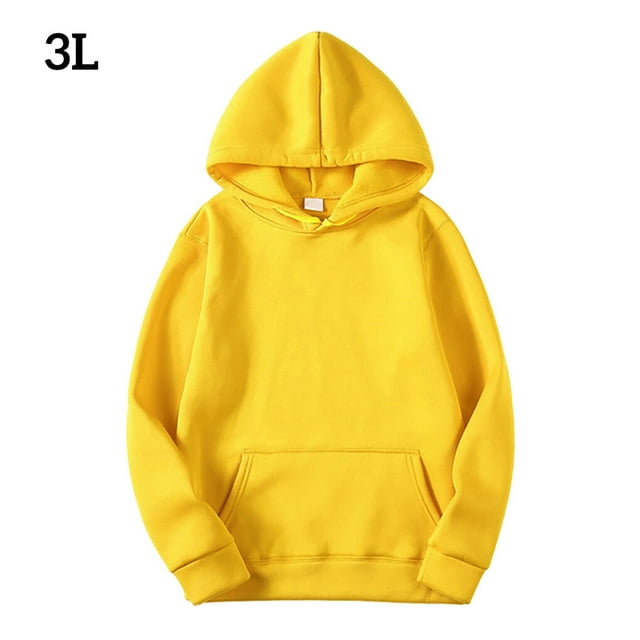 kurtrusly Sweat à Capuche en Coton Unisexe Sweat à Capuche Absorbant le Réchauffement, Jaune, 3XL