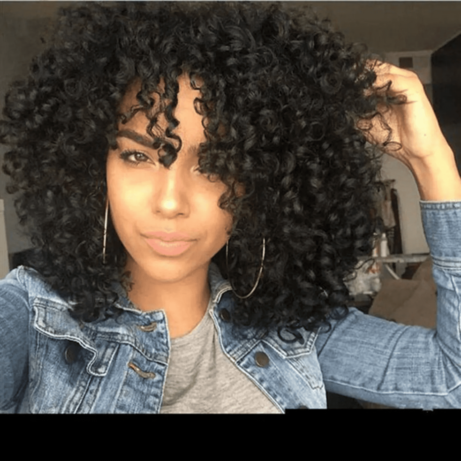 DOPI Human Hair Wigs For Women Black Color Natural Lace Hair Natural Black Synthetic Wig Fashion Short Bob Wavy Sexy Women