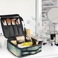thumbnail image 5 of FORMRS Travel Makeup Bag Large Capacity Train Case Cosmetic Organizer with Adjustable Dividers, Night Forest Scene, 5 of 8