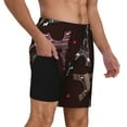 thumbnail image 3 of Haiem Eiffel Tower Mens Swim Trunks with Compression Liner 2 in 1 Swimming Shorts Stretch Swimwear Quick Dry,Board Shorts-Medium, 3 of 9