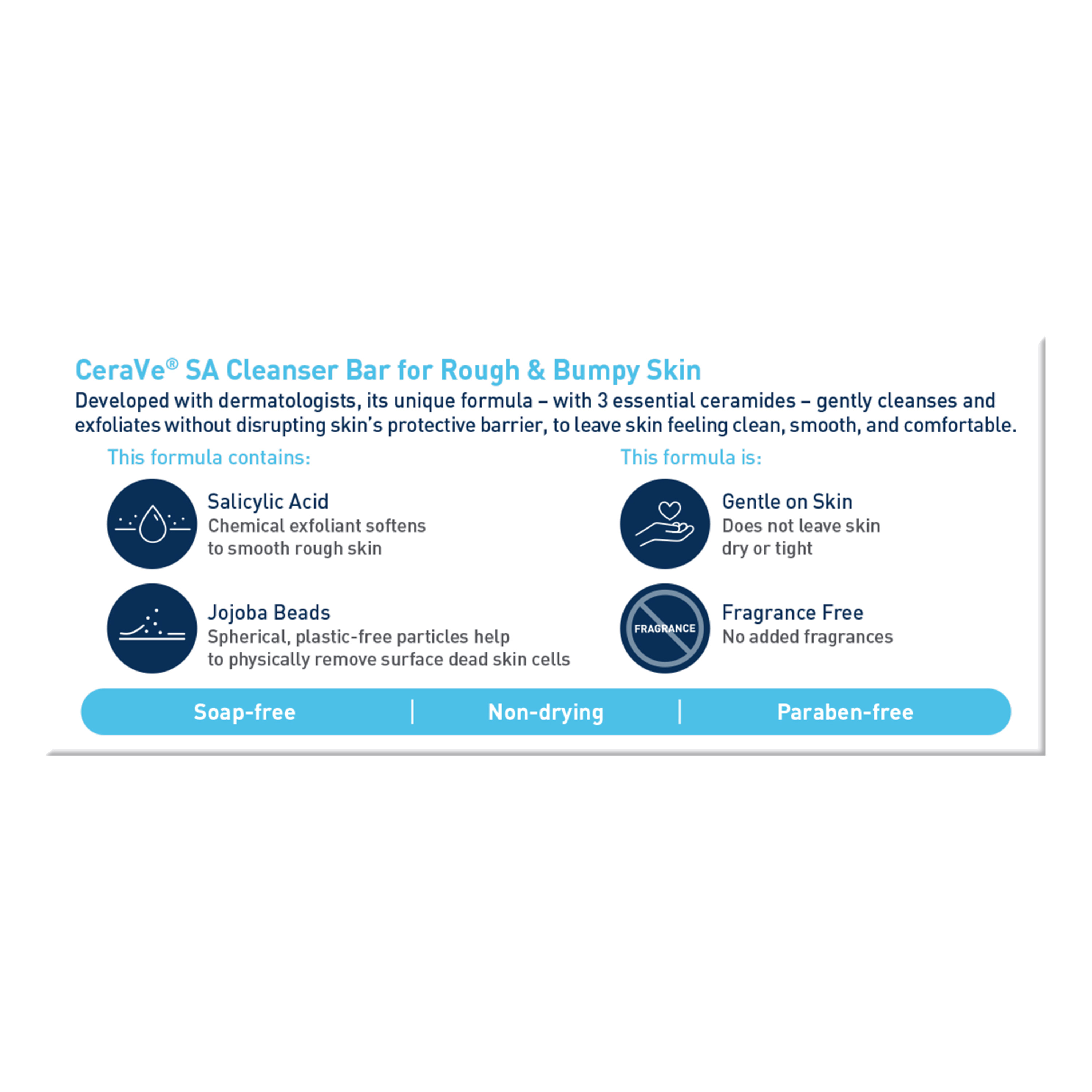 CeraVe SA Cleanser Bar for Rough & Bumpy Skin, 3-pack photo 3