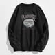 thumbnail image 4 of Gibobby Temperamento Pullover Top Sudadera con estampado diario para mujer, suéter largo con estampado de letras y cuello redondo, sudadera de manga larga con estampado de mon(Negro, M), 4 of 5