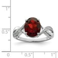thumbnail image 2 of 925 Sterling Silver Rhodium-plated Garnet and Diamond Ring, 2 of 2