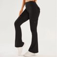 thumbnail image 5 of Rexolia Women’s High Waisted Flare Leggings with 4 Pockets Cargo Bootcut Pants Black M, 5 of 5