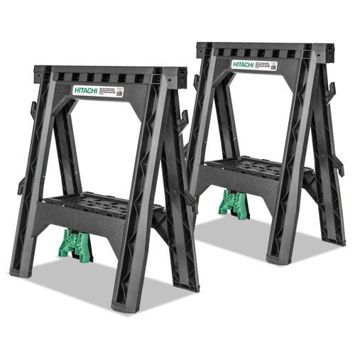 Hitachi 115445 27 In. Plastic Sawhorse (2-Pack) by