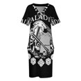 thumbnail image 4 of Serie RPG Class: Paladin - Vestido suelto con bolsillo y texto blanco Vestido de dama de honor mujer Ropa mujer, 4 of 7