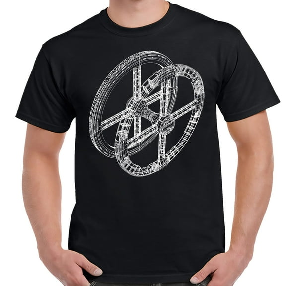 2001 Space Station V Schematic Adult T-Shirt-XL
