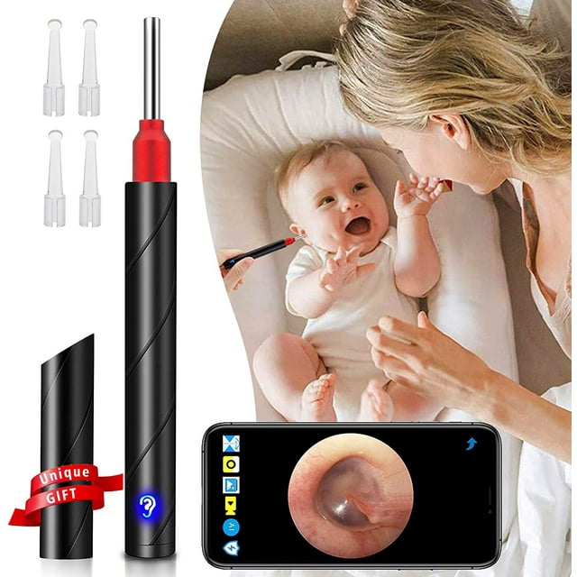 Ear Wax Remover,Wireless Otoscope Earwax Removal Tool 1080P HD WiFi Ear Endoscope with LED Light,3.5mm Visual Ear Scope Camera Safe Ear Pick Ear Cleaning Endocsope Kit for Adults Kids & Pets
