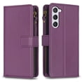 thumbnail image 2 of Dteck Wallet Case for Samsung Galaxy S23,Magnetic Leather 9 Card Slots Kickstand Zipper Cash Pocket Shockproof Full Body Protection Cover with Wrist Strap for Galaxy S23, Darkpurple, 2 of 8
