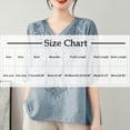 thumbnail image 3 of ZyeKqe Dressy Casual Blouses for Women Short Sleeve V Neck Embroidery Loose Fitted T Blouse, 3 of 4