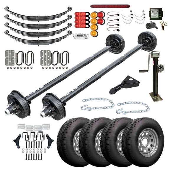 The Trailer Parts Outlet - 5216 - 102" x 16' Tandem Axle 10.4K HD Flatbed Deckover Trailer DIY Master Plan Trailer Kit - 17 How-to Steps w/ Blueprint