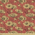 thumbnail image 1 of Floral Fabric by the Yard, Vintage Design Poppy Flowers Illustration in Repetitive Pattern, Decorative Upholstery Fabric for Sofas and Home Accents, Burnt Sienna and Pastel Brown by Ambesonne, 1 of 5