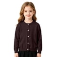 thumbnail image 3 of Girls Long Sleeve Knitted Cardigan Sweater Kids Button down Sweaters Cropped Jacket Cover up Tops Kids Basic Shirt Outerwear, 3 of 9