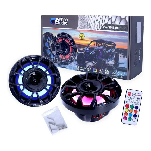 PAR DE BOCINAS CARBON AUDIO COAXIAL RGB 8 PULGADAS