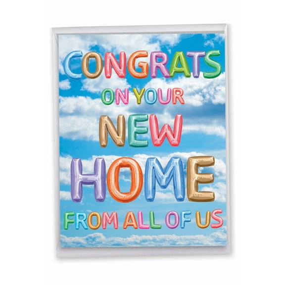 1 Big New Home Congrats Card with Envelope (8.5 x 11 Inch) - Inflated Messages New Home New Home J5651NNHG-US