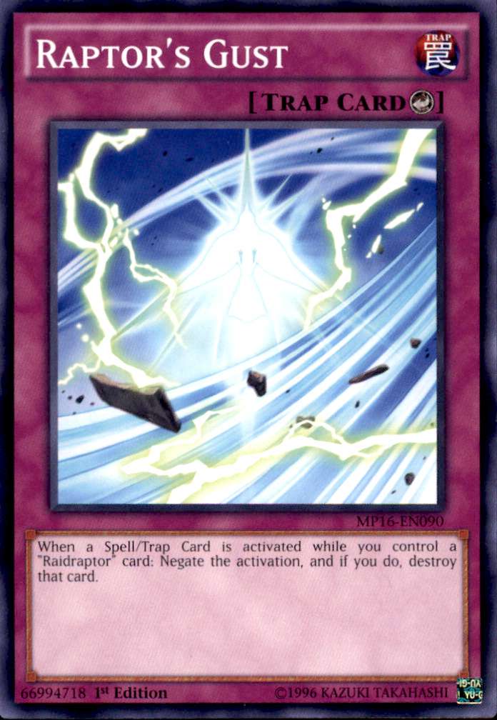 YuGiOh 2016 Mega-Tin Mega Pack Common Raptor's Gust MP16-EN090