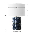 thumbnail image 5 of Table Lamp- 3D Raised Block Patterns- Blue 23 Inch, 5 of 8