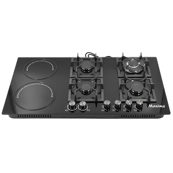 Parrilla Hibrida Gas/eléctrica Maxims Gc9007gb Cristal 6 Quemadores 90x51cm