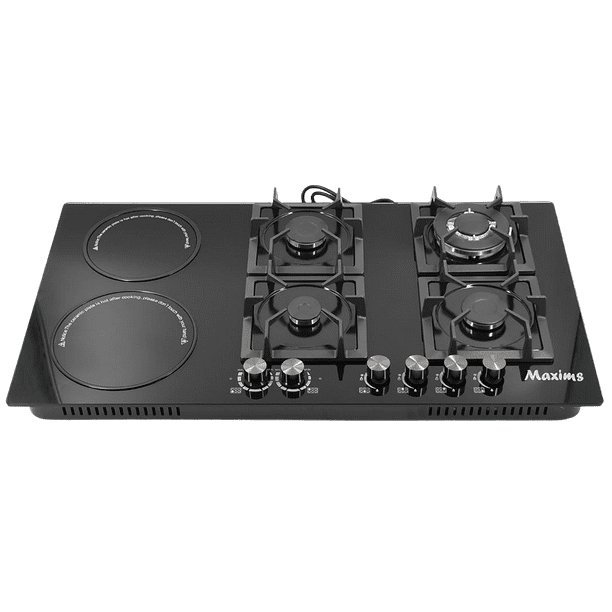 Parrilla Hibrida Gas/eléctrica Maxims Gc9007gb Cristal 6 Quemadores 90x51cm