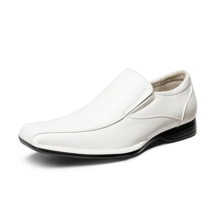 Bruno Marc Men Fashion Comfort Classic Square Toe Slip On Loafers Oxford Dress Shoes Size 6.5-13 Giorgio-1 WHITE Size 10