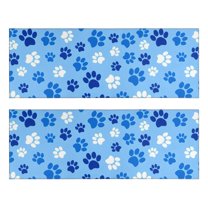 Kitchen Rugs Sets Of 2,Blue Dog Paw Footprint Anti Fatigue Kitchen Mat Rugs Non Slip Washable,Decorative Kitchen Floor Mats for Kitchen,Sink,Laundry,17"X47"