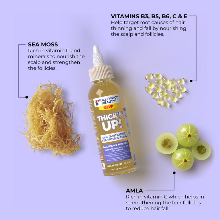 HOLLYWOOD BEAUTY Thick'n Up Sea Moss & Amla Hair & Scalp Oil (4oz) HOLLYWOOD BEAUTY Thick'n Up Sea Moss & Amla Hair & Scalp Oil (4oz)