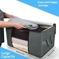 thumbnail image 2 of 3-Pack Large Capacity Clothes Storage Bag Organizer with Reinforced Handle, Sturdy Zipper, and Clear Window - Perfect for Blankets, Comforters - Size 23.6"L x 16.9"W x 13.7"H, 2 of 9