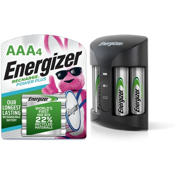 Energizer Battery Charger for Rechargeable AA/AAA Batteries with 4 Pack AA and 4 Pack AAA
