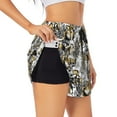 thumbnail image 2 of Bixox Women's Tulips Flowers pattern 2 in 1 Running Shorts - Lightweight Athletic Workout Gym Yoga Shorts Liner with Pockets -, 2 of 7