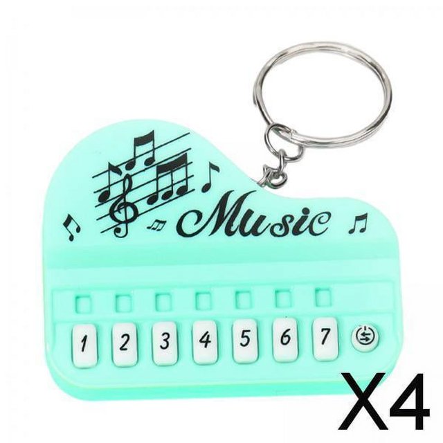 4x LLavero de Piano de de Tamaño Mini, Adornos de Regalo, Colgante de Teclado de Piano Jugable, Llavero para Amantes de La Música, Profesor de Piano 4 piezas