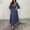 Navy, variant on Embroidery Anglaise Ruffle Sleeves Midi Dress Embroidery Dress For Women V Neck High Waist Lace Boho Dresses With Sleeves Ladies Denim Dress Short Casual Dress Summer Dress