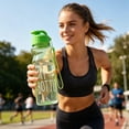 thumbnail image 6 of Sports Water Bottle,Durable Water Bottle,Leakproof Wide Mouth Bottle,Water Bottle With Wrist Strap,BPA Free,Portable Sports Water Bottle,Drinking Cup with Handle for Camping Gym(Green), 6 of 9