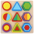 thumbnail image 1 of 1 Set Geometry Shape Cognitive Toys Wood Building Blocks Kids Educational Toy, 1 of 8