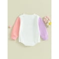 thumbnail image 3 of Bagilaanoe Newborn Baby Girl Oversized Romper Sweatshirt Long Sleeve Bodysuits Letter Print Pullover 3M 6M 12M 18M Infant Casual Tee Tops, 3 of 8